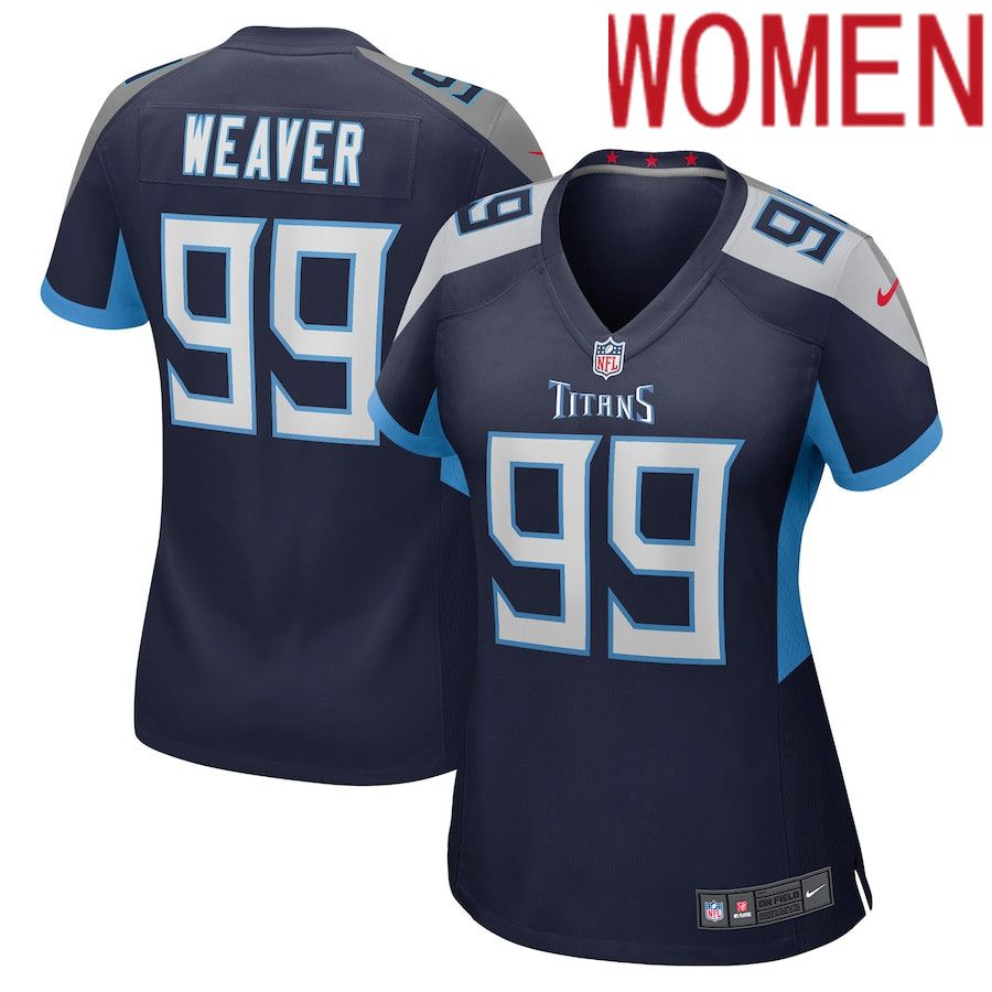 Cheap Women Tennessee Titans 99 Rashad Weaver Nike Navy Game NFL Jersey